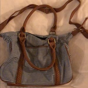 American Eagle Striped Cross-body Purse